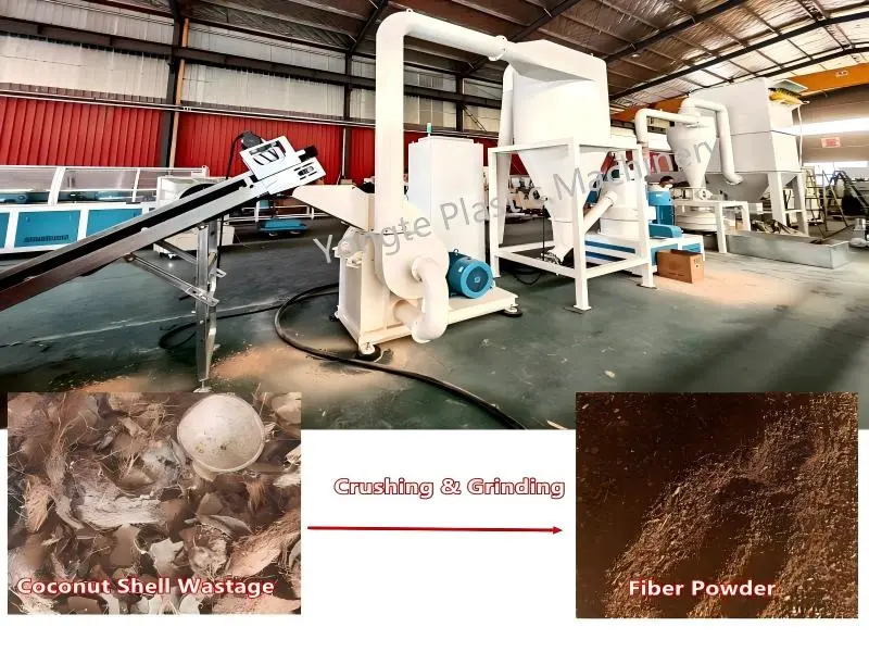 Coconut Shell Recycling WPC Line-proef voor klant in Vietnam