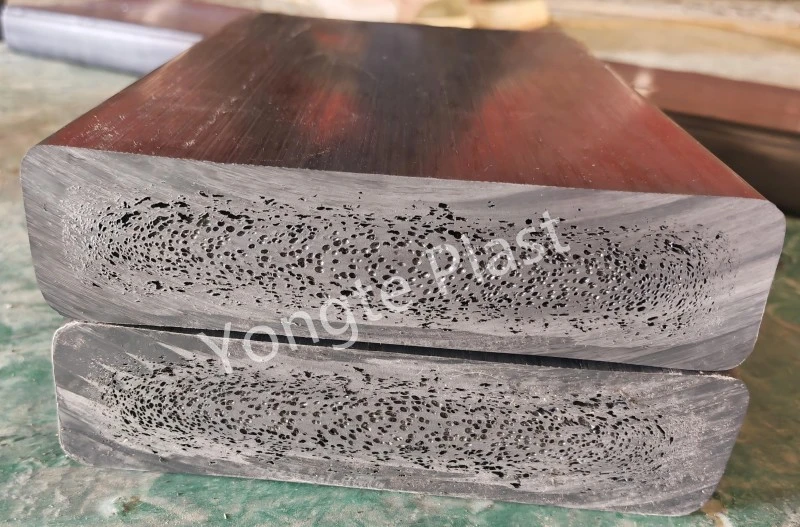 200x50 mm gerecycleerde massief plastic houtmachine met succes getest