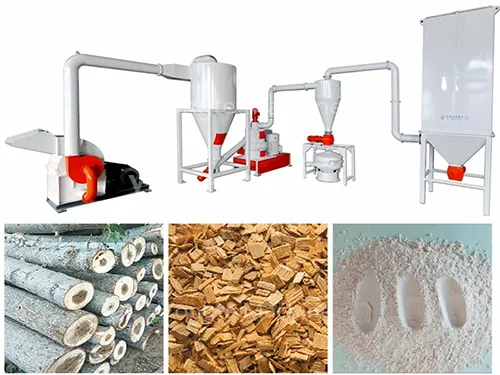 Wood powder making machine